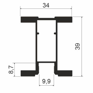 Профиль вертикальный симметричный MS170 Золото розовое глянец (A23)